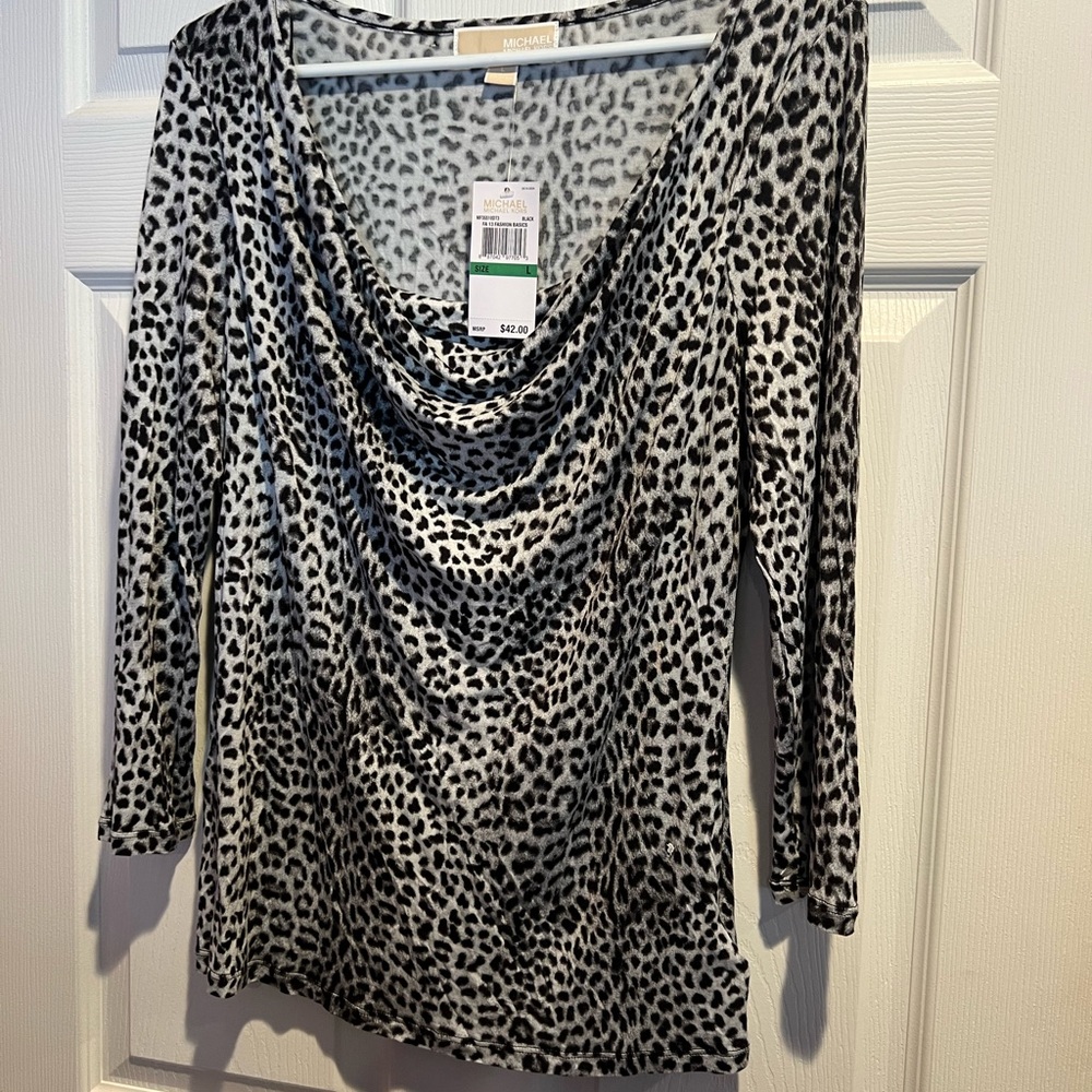 Michael Kors Leopard Print Top